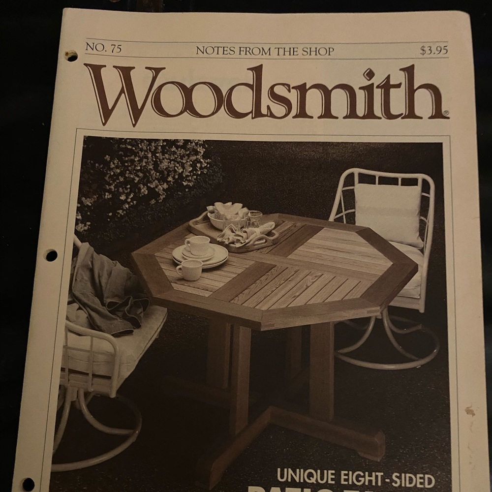 🎉5/$10🎉 Woodsmith magazine number 75 June 1991 eight sided patio table